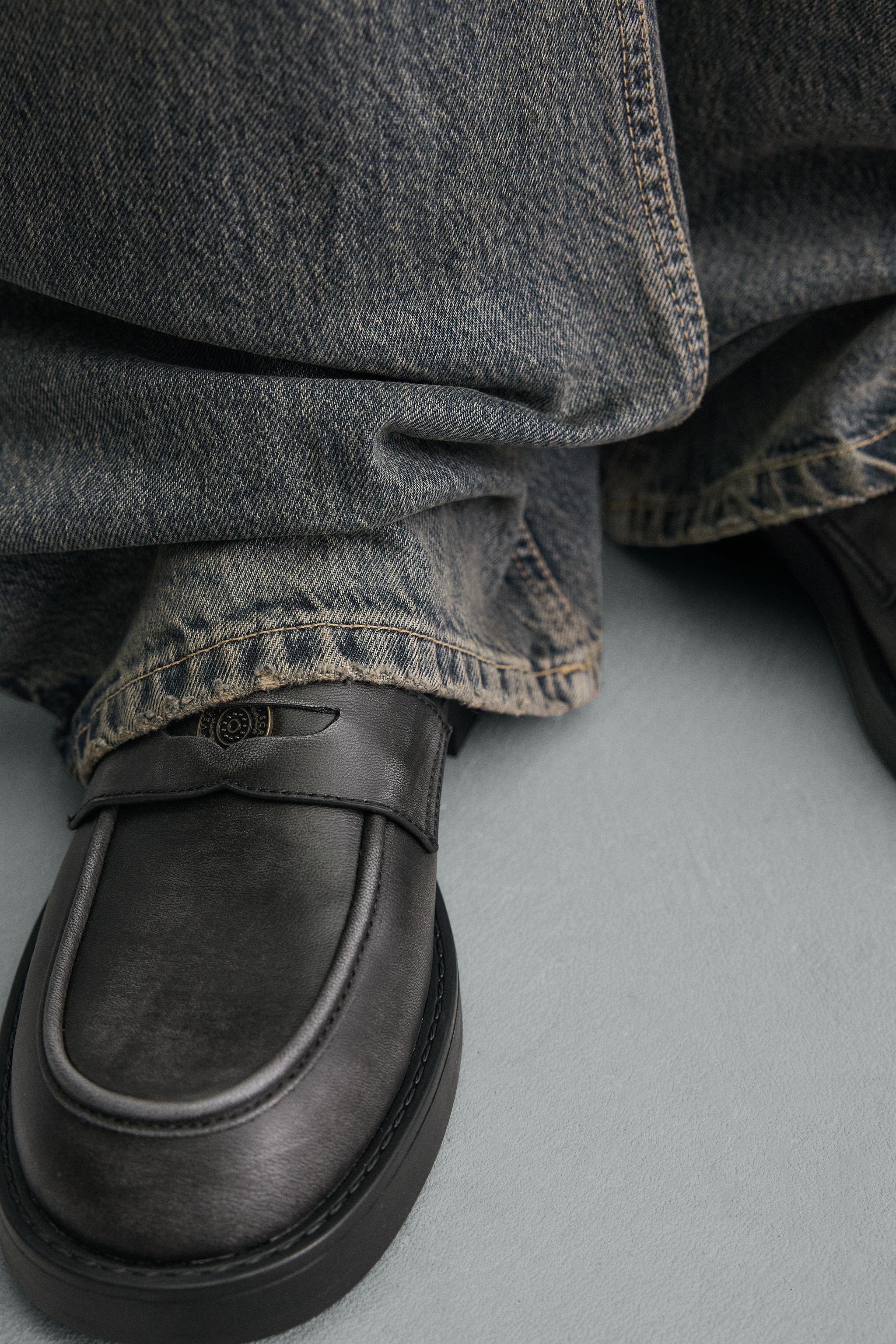 DISTRESSED PENNY LOAFERS